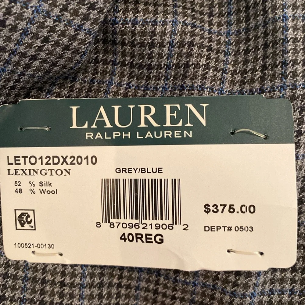 NWT Lauren Ralph Lauren silk/wool Ultraflex houndstooth blazer Sz 40 R